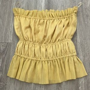 Yellow strapless top